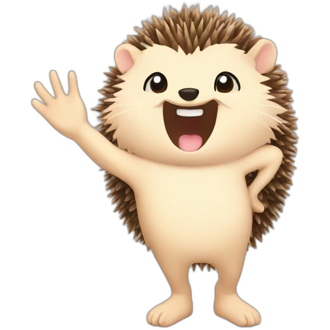 hedgehog high five emoji