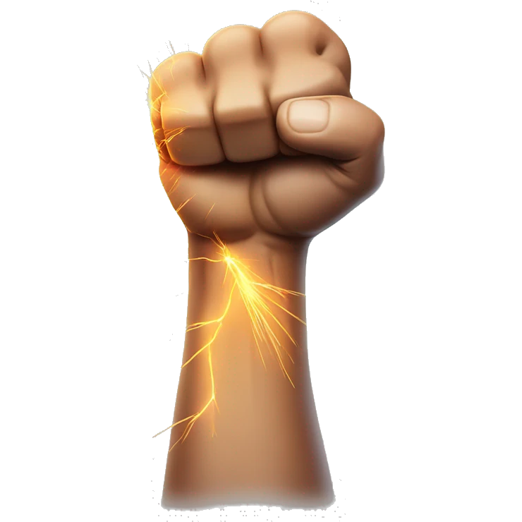 Biceps with sparks emoji