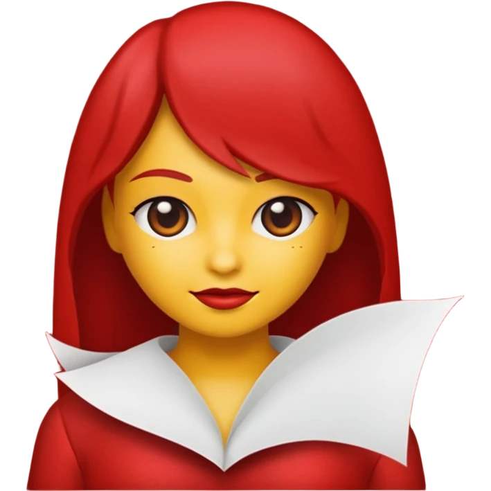 Planilha vermelha com papel emoji