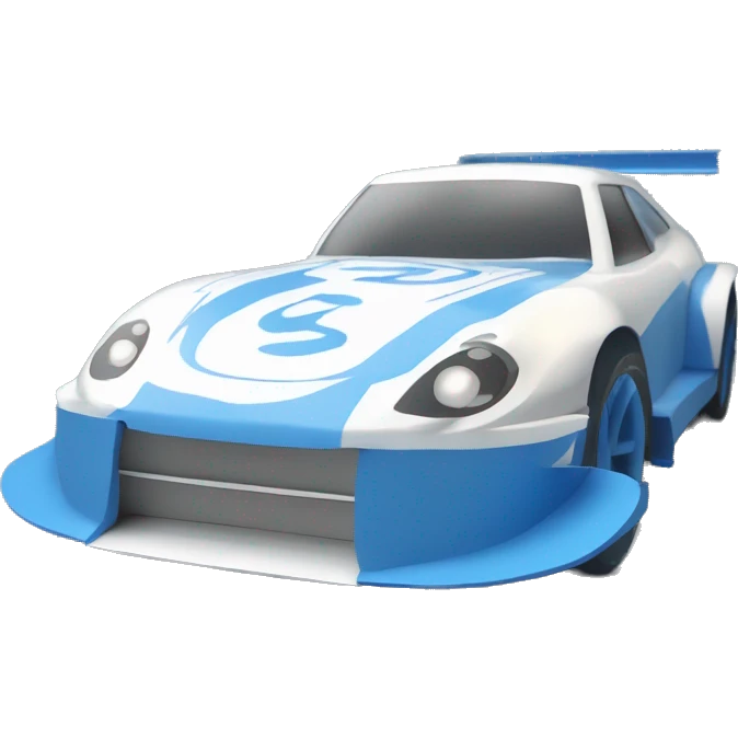 Detailed pearl-blue Cardstock Papercraft fr-s racecar emoji