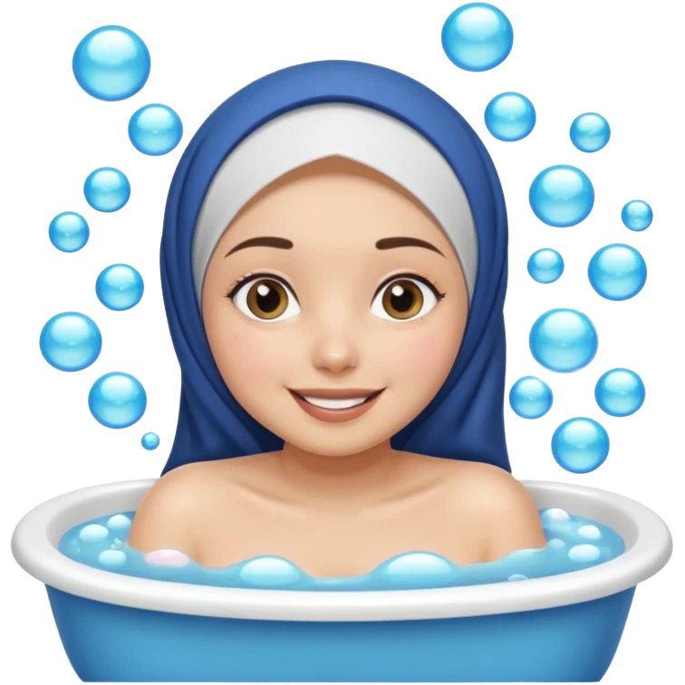 create a hijub girl taking bath emoji