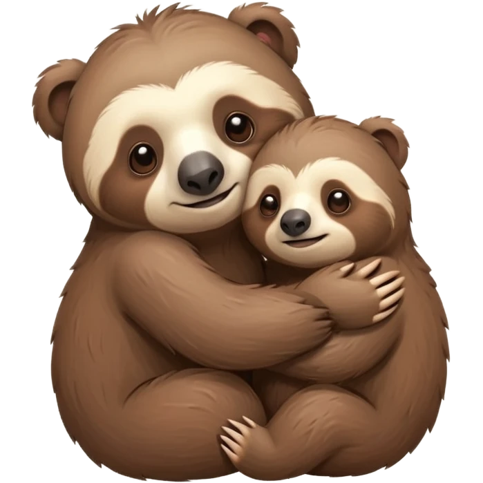 a sloth and a bear hugging emoji