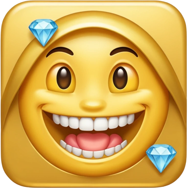 Emoji with diamond grill emoji