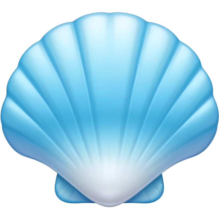 Light blue shell emoji, pearl texture, soft gradient, smooth curves, glossy finish emoji