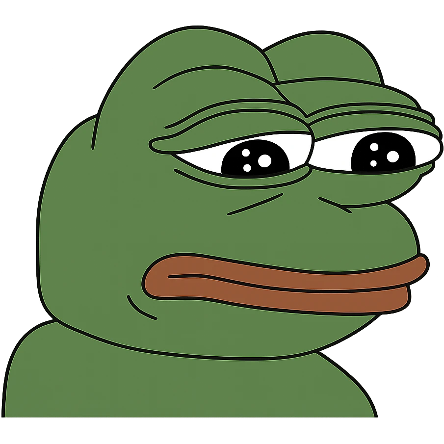 neutral Пэпэ meme with a blank expression emoji
