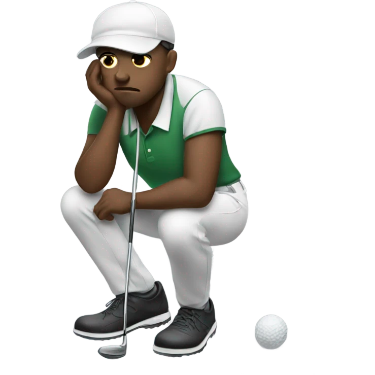 Crying black golfer emoji