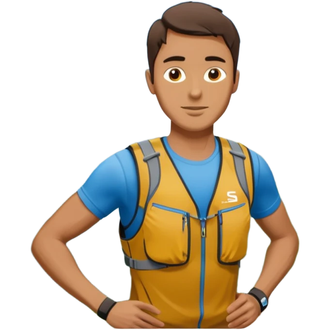 Trail runner with salomon running vest emoji