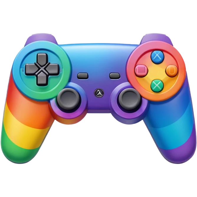 Rainbow play station controller emoji