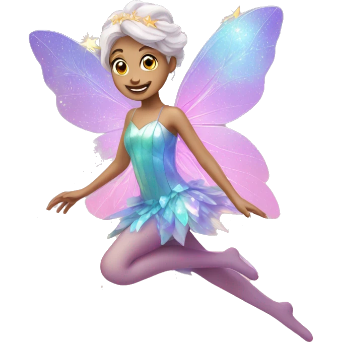 Iridescent fairy flying twinkle emoji
