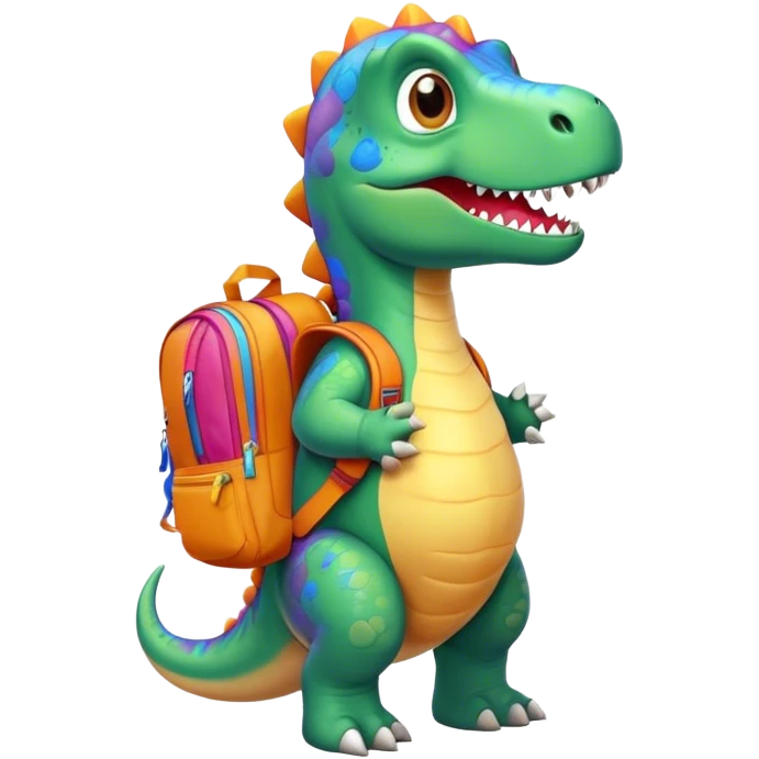 Dinosaur with a dinosaur backpack emoji