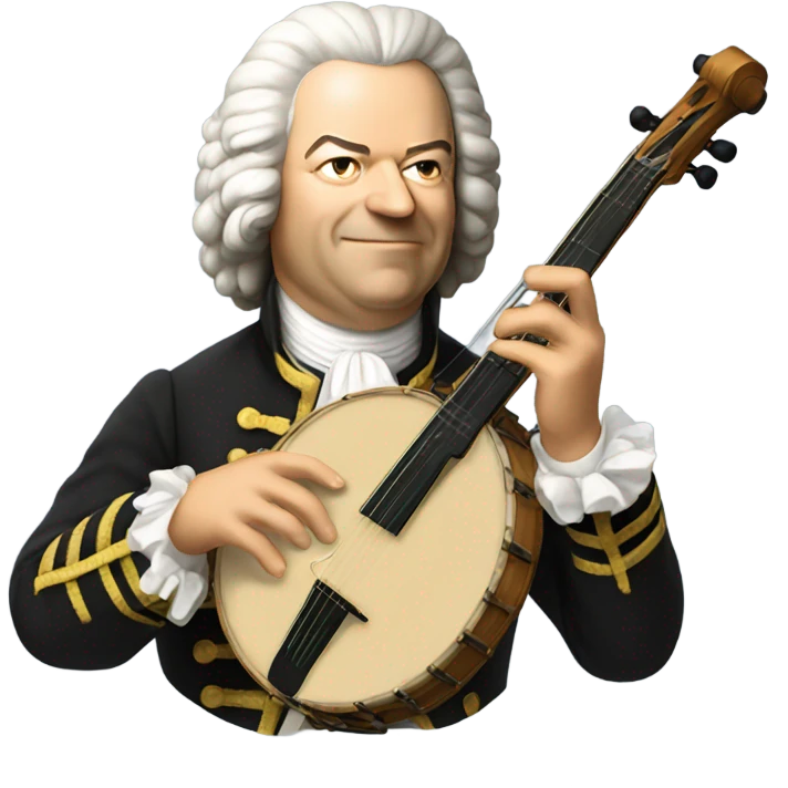 Johann Bach pointing banjo emoji