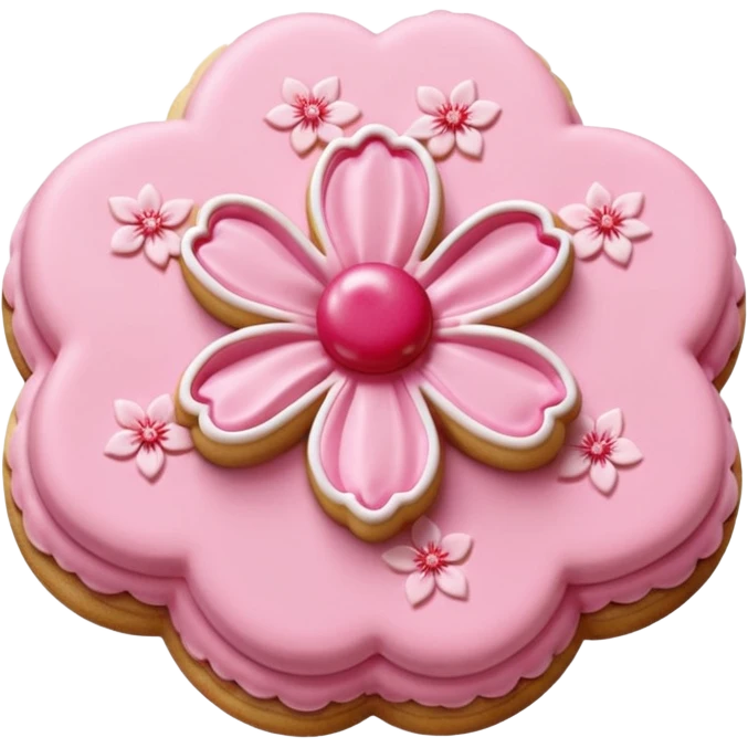 A Cherry blossom shaped cookie emoji