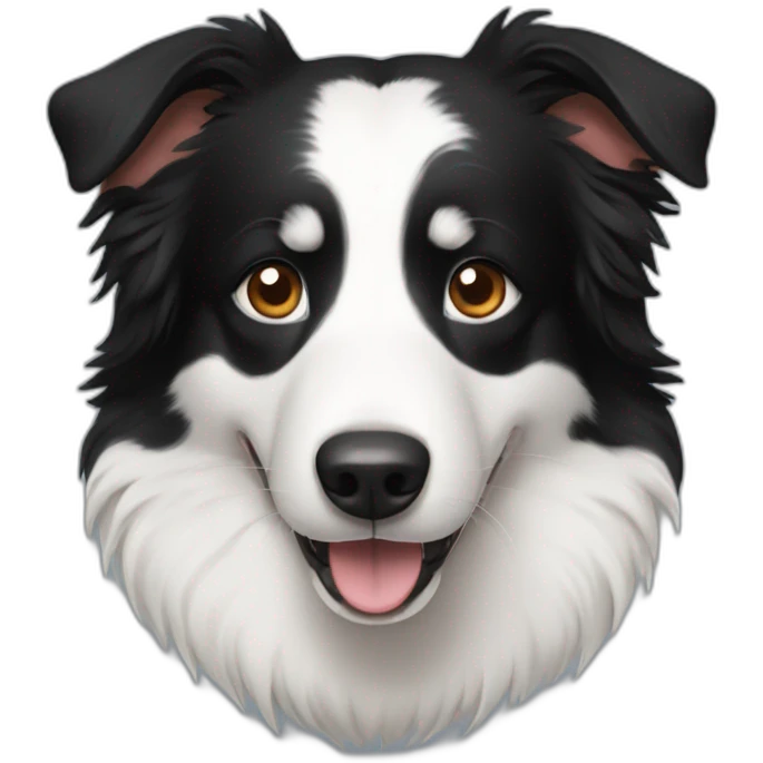 Border collie with mole emoji