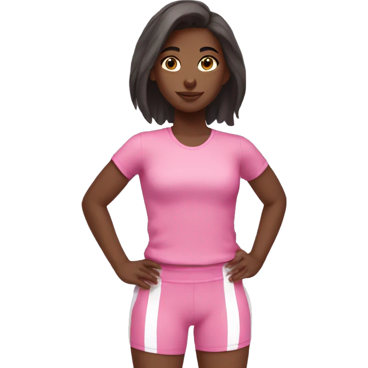 Girl in pink gym clothes emoji