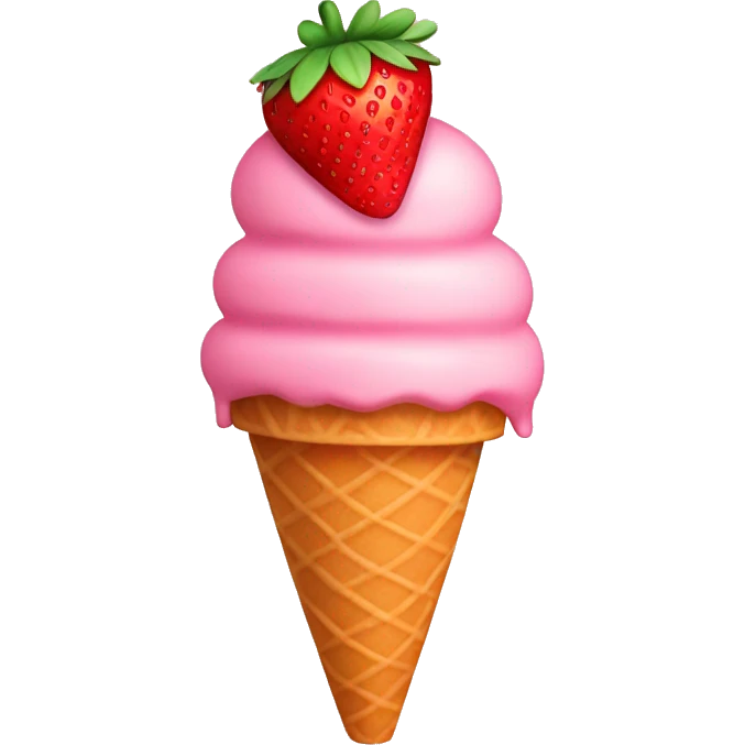 Strawberry ice cream cone emoji