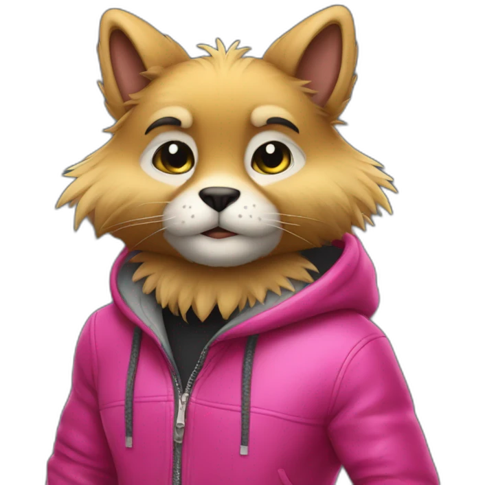 Furry posing in casual latex clothing fashion emoji