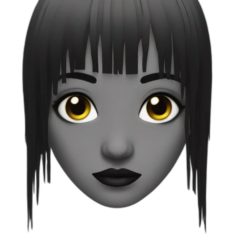 Goth with fringe emoji