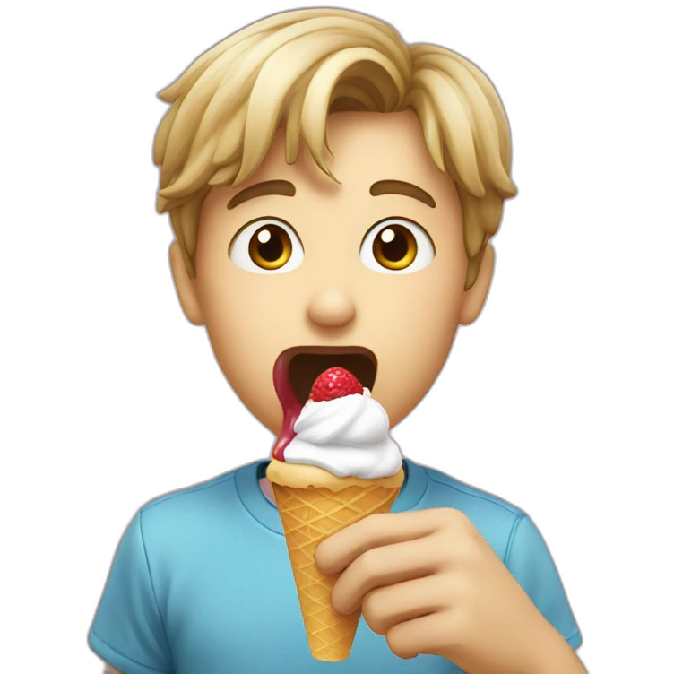 boy licking icecream emoji