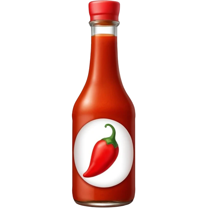 A single bottle of spicy sauce, keep it plain no branding or text emoji