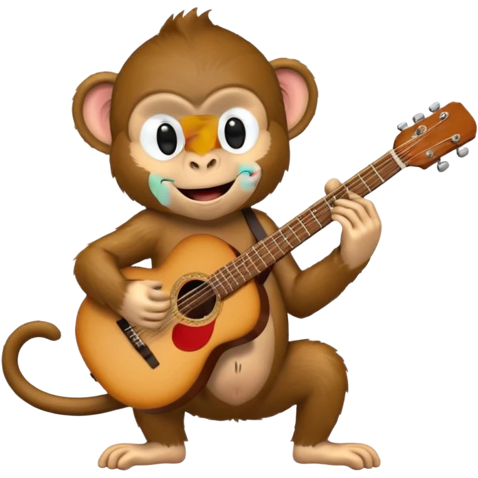 Monkey playing guitar emoji