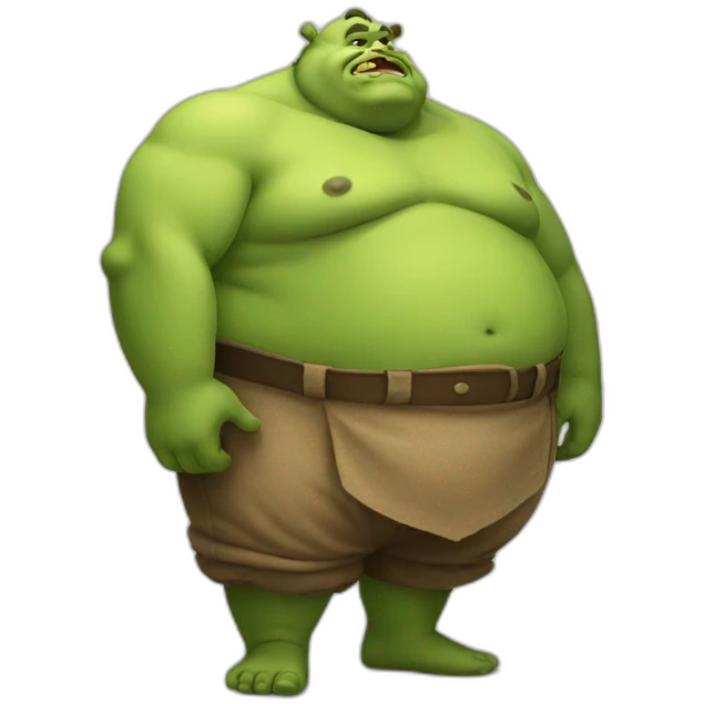 fat ogre rubbing belly emoji