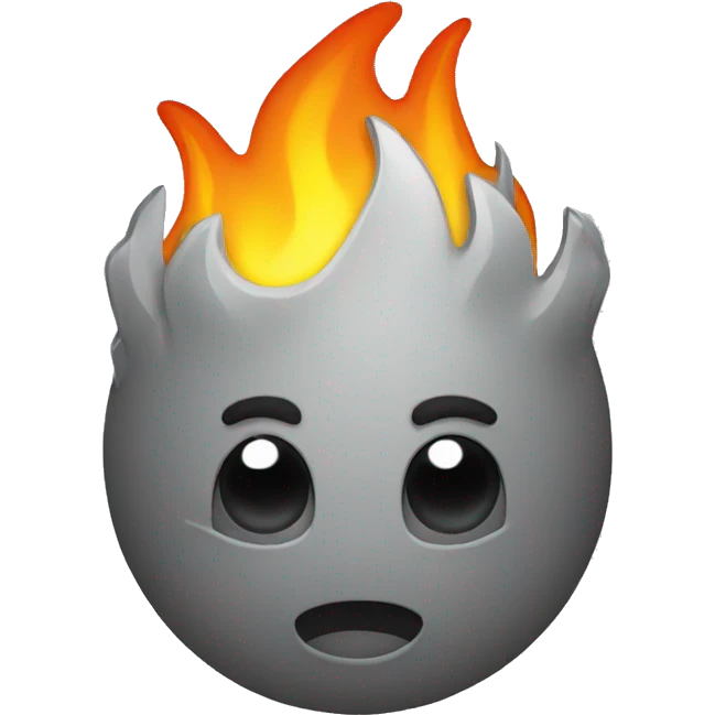 Grey fire hot emoji