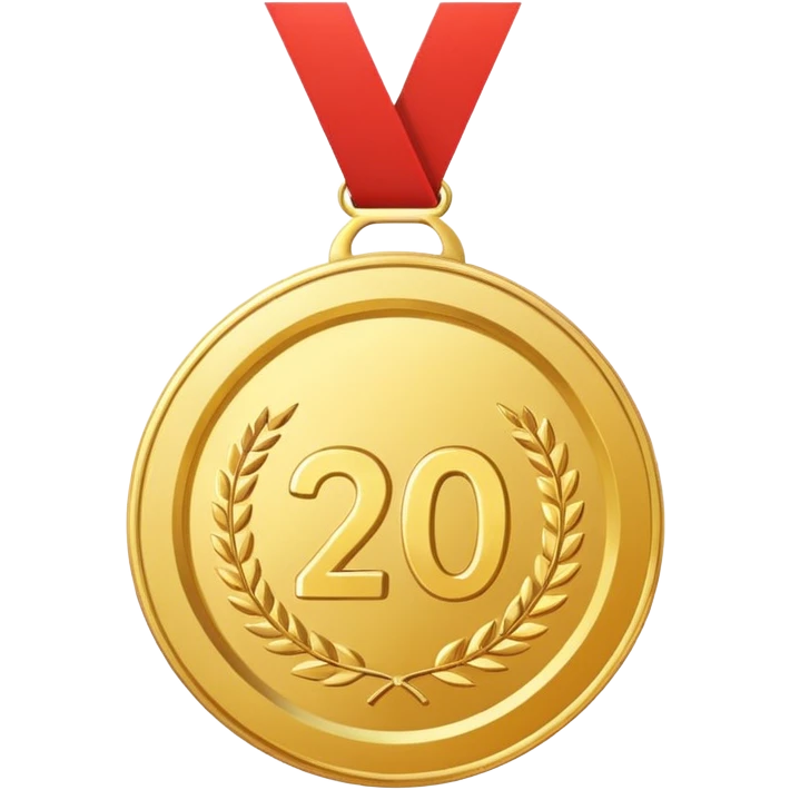 trophy or medal representing a perfect score 20/20, no text emoji