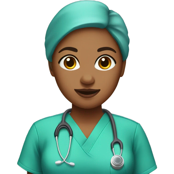 female surgeon in scrubs emoji