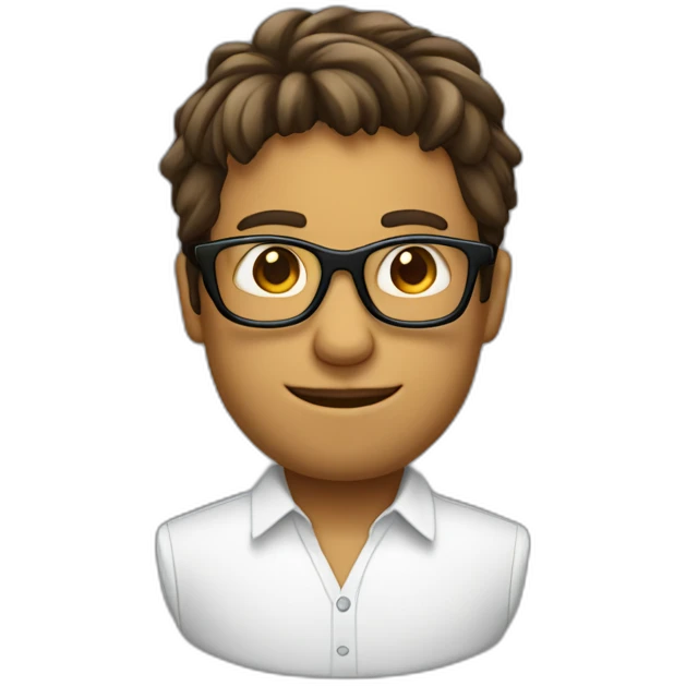 Cara hombre mayor con pelo blanco y con gafas de sol negras emoji