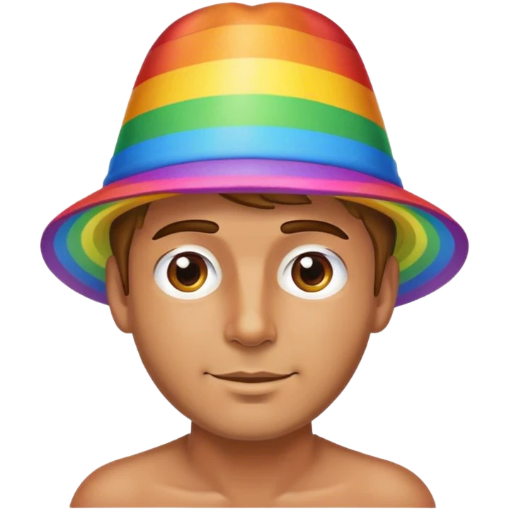 man in rainbow hat emoji