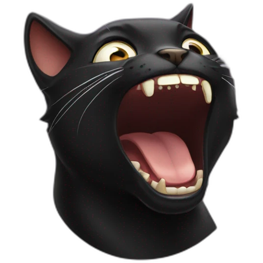 Black cat screaming emoji