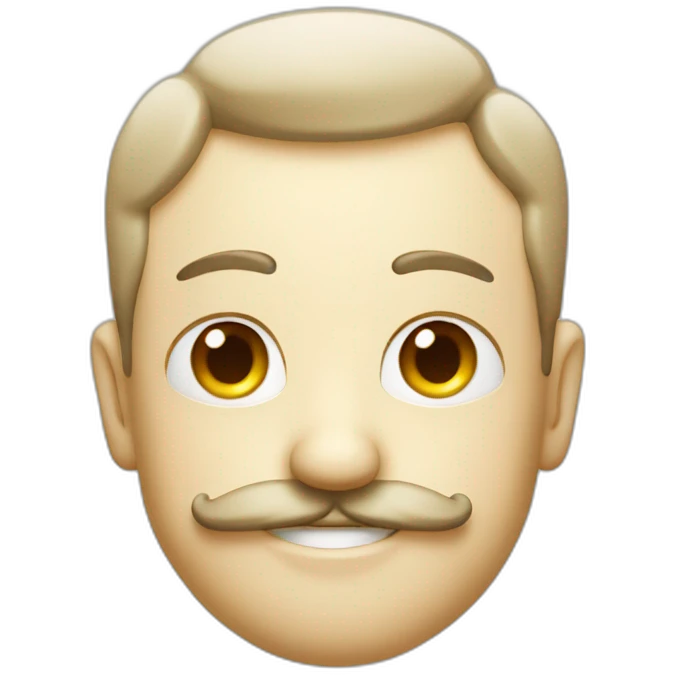 white smirking face with mustache emoji