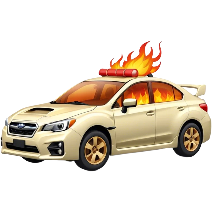 Subaru with fire emoji
