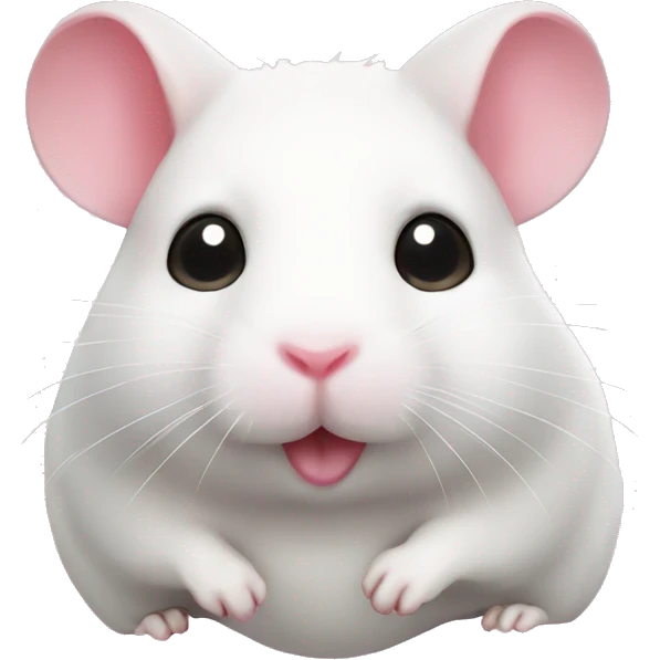White hamster with pink love heart emoji  emoji