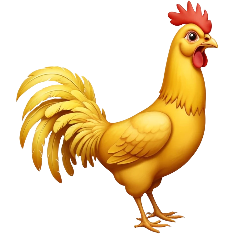 long neck yellow chicken shouting emoji