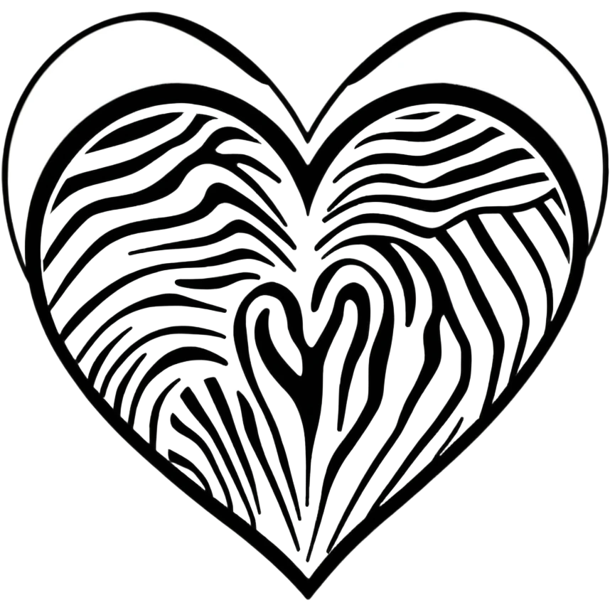 zebra print heart emoji