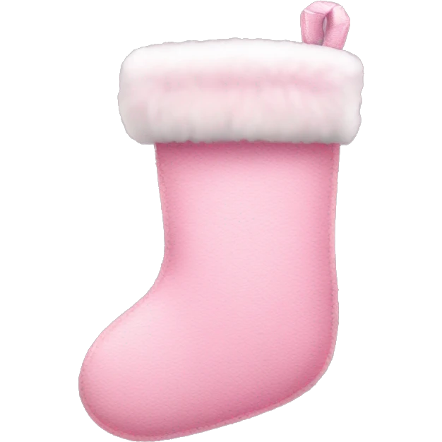 Pink christmas stocking with fur emoji