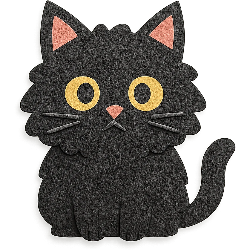 fluffy black cat emoji