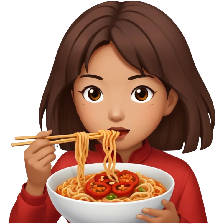 Aya nakamura eating spicy buldak noodles  emoji