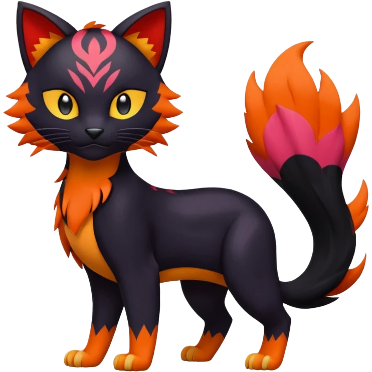 Liepard-Sprigatito-Litten-Pokémon-fusion-creature (full body) emoji