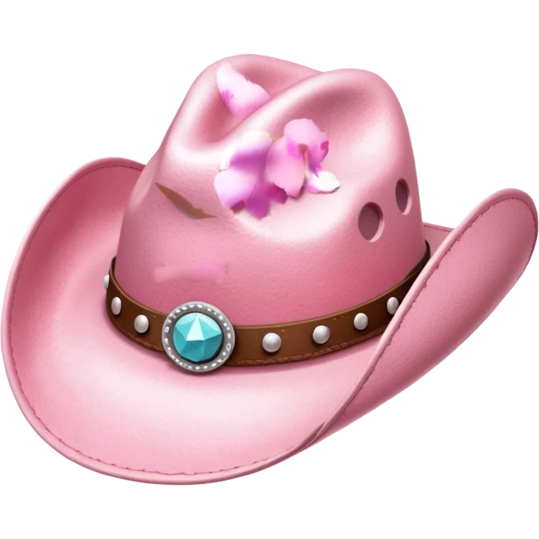 pastel pink and white cowboy hat emoji