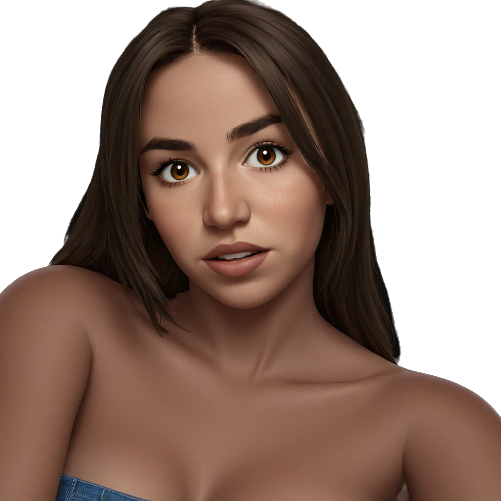 realistic portrait of brown-haired girl emoji