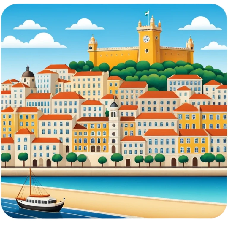 Lisbon cityscape featuring iconic landmarks emoji