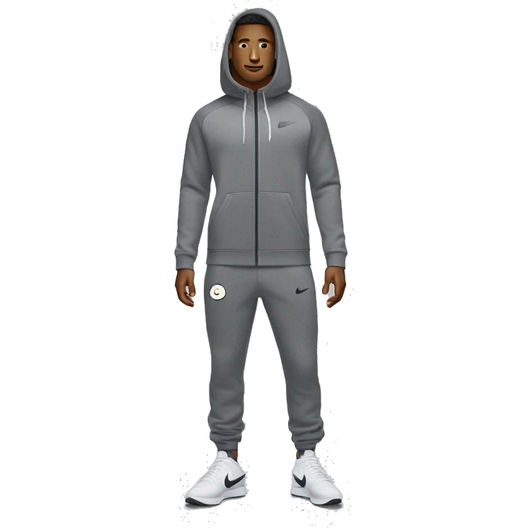 a man in a nike tech fleece suit emoji
