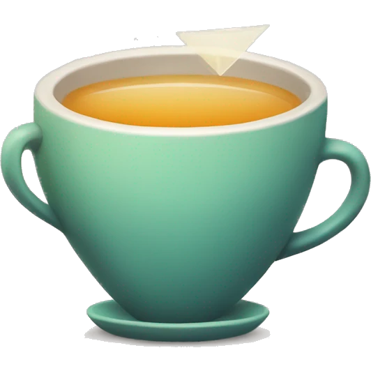 A cup of tea with attached triangle in side in a aesthetic way emoji