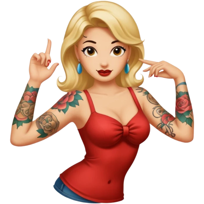 in arm pin-up tattoo all-over emoji
