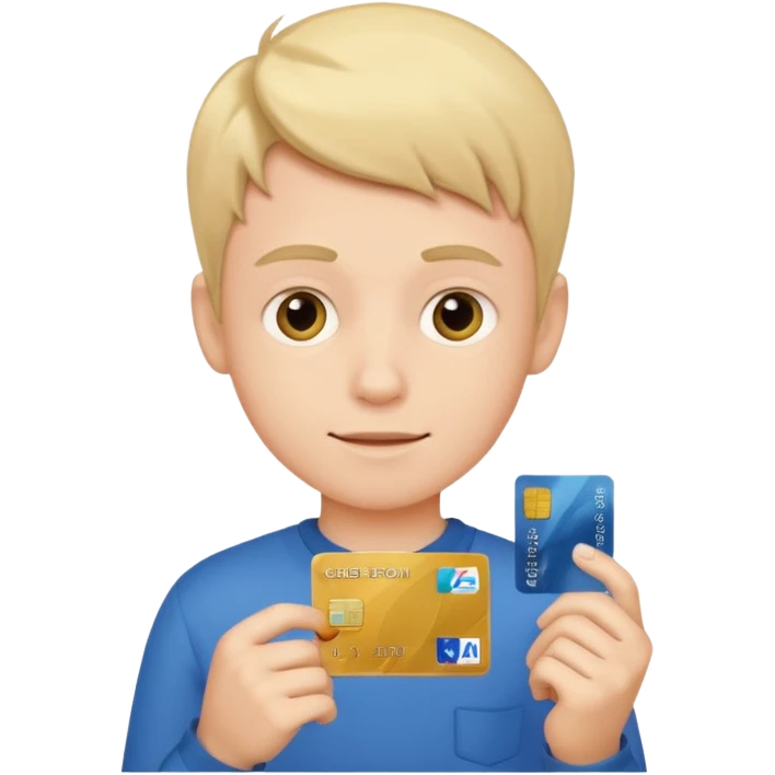 پسر کارت بانکی به دست emoji