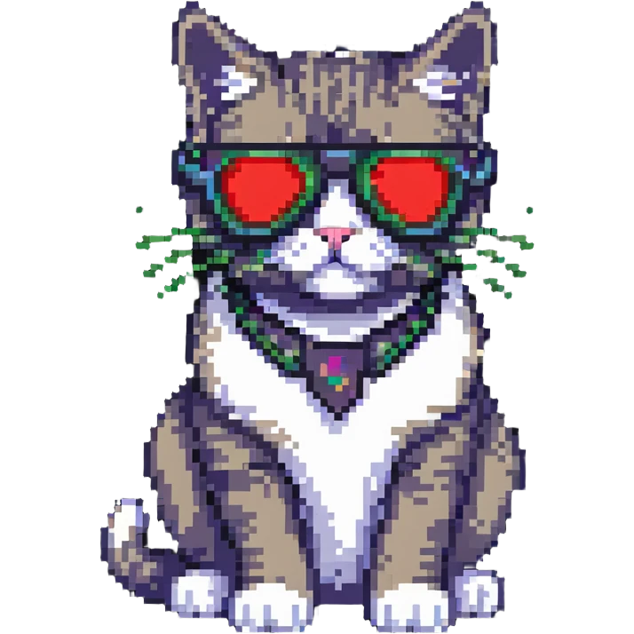 cool cat with laser glasses emoji