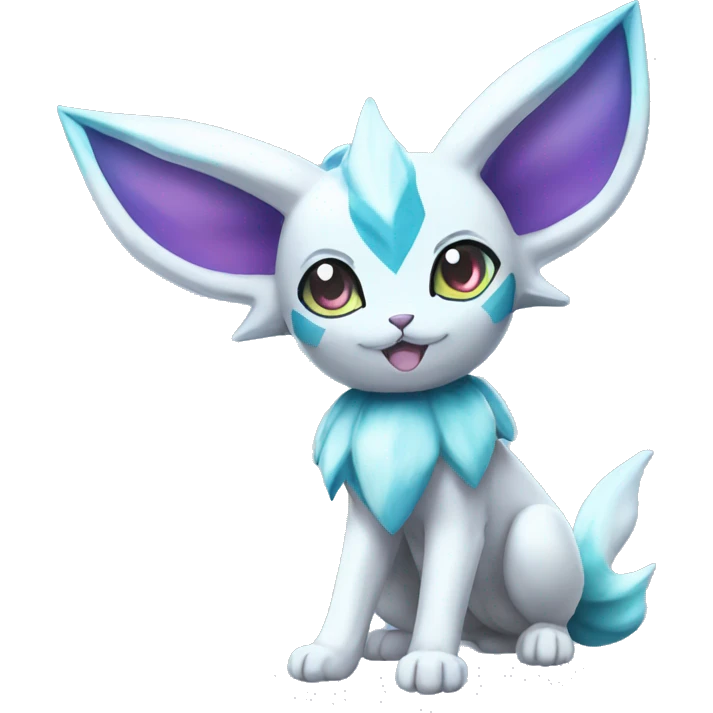 Shiny colorful Glaceon Espeon Pokémon emoji