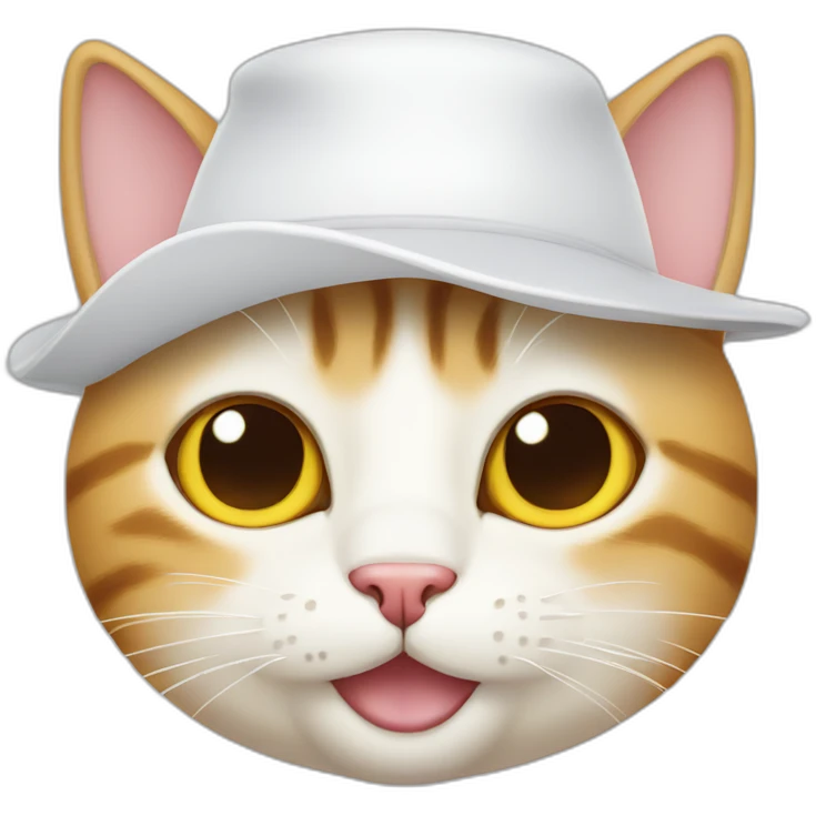 cat with a white hat winking emoji